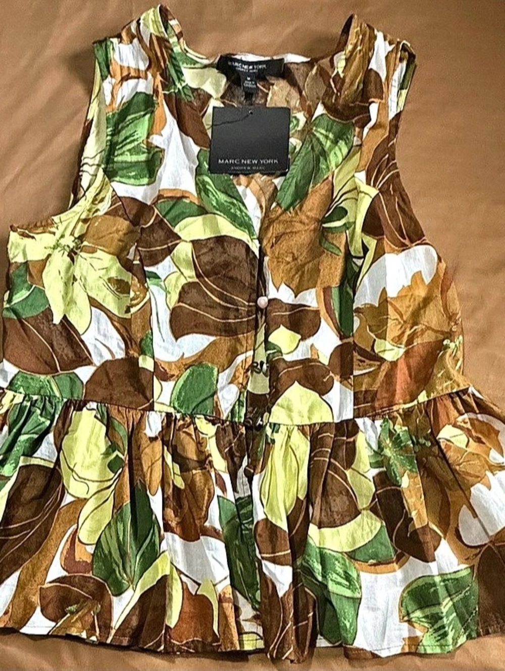 Marc New York Andrew Marc Floral Peplum Top Medium NWT